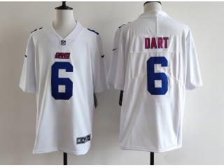 New York Giants #6 Jaxson Dart with Blue Number Fashion Limited Jersey White
