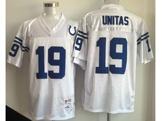 Indianapolis Colts #19 Johnny Unitas Throwback Jersey White
