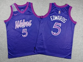 Youth Minnesota Timberwolves #5 Anthony Edwards 2025-26 City Jersey Purple