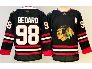 Fanatics Chicago Blackhawks #98 Connor Bedard Jersey Black
