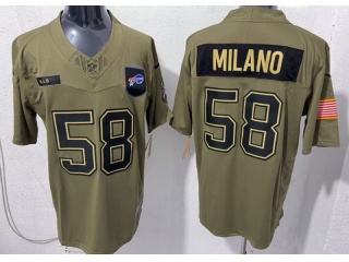Buffalo Bills #58 Matt Milano 2025 Salute to Service Limited Jersey Green