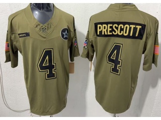 Dallas Cowboys #4 Dak Prescott 2025 Salute to Service Limited Jersey Green