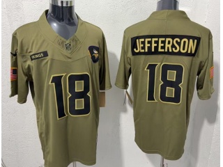 Minnesota Vikings #18 Justin Jefferson 2025 Salute to Service Limited Jersey Green