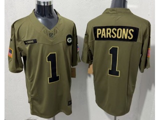 Green Bay Packers #1 Micah Parsons 2025 Salute to Service Limited Jersey Green