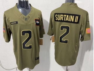 Denver Broncos #2 Pat Surtain II 2025 Salute to Service Limited Jersey Green