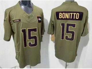 Denver Broncos #15 Nik Bonitto 2025 Salute to Service Limited Jersey Green
