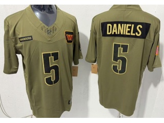 Washington Commanders #5 Jayden Daniels 2025 Salute to Service Limited Jersey Green