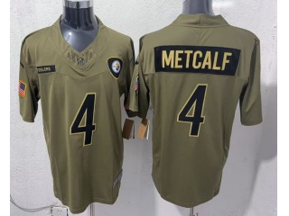 Pittsburgh Steelers #4 DK Metcalf 2025 Salute to Service Limited Jersey Green