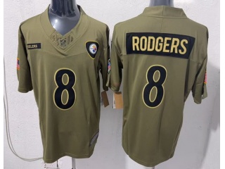 Pittsburgh Steelers #8 Aaron Rodgers 2025 Salute to Service Limited Jersey Green