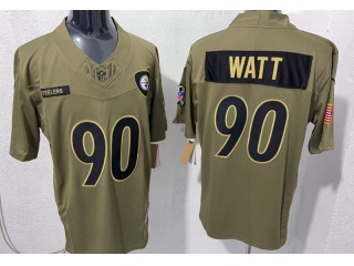 Pittsburgh Steelers #90 T.J. Watt 2025 Salute to Service Limited Jersey Green