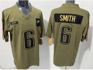 Philadelphia Eagles #6 DeVonta Smith 2025 Salute to Service Limited Jersey Green