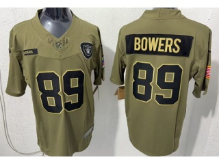 Las Vegas Raiders #89 Brock Bowers 2025 Salute to Service Limited Jersey Green