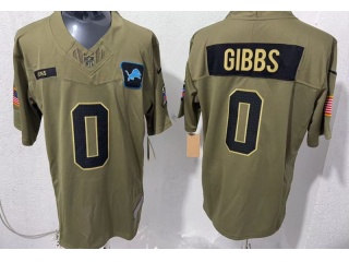 Detroit Lions #0 Jahmyr Gibbs 2025 Salute to Service Limited Jersey Green