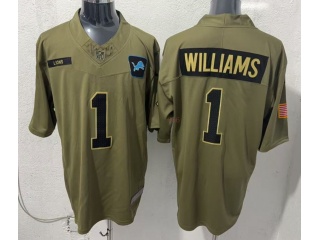 Detroit Lions #1 Jameson Williams 2025 Salute to Service Limited Jersey Green
