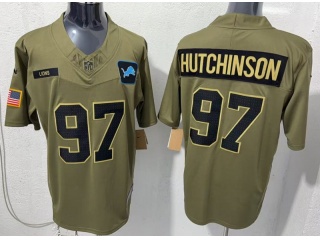 Detroit Lions #97 Aidan Hutchinson 2025 Salute to Service Limited Jersey Green