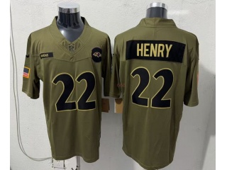 Baltimore Ravens #22 Derrick Henry 2025 Salute to Service Limited Jersey Green