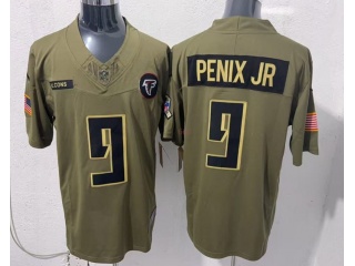 Atlanta Falcons #9 Michael Penix Jr. 2025 Salute to Service Limited Jersey Green
