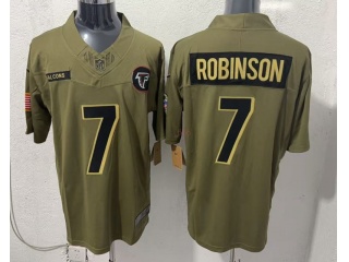 Atlanta Falcons #7 Bijan Robinson 2025 Salute to Service Limited Jersey Green