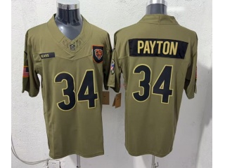 Chicago Bears #34 Walter Payton 2025 Salute to Service Limited Jersey Green
