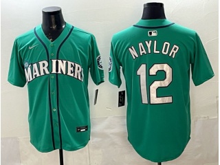 Seattle Mariners #12 Josh Naylor Cool Base Jersey Green