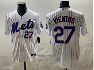 New York Mets #27 Mark Vientos Pinstripes Players Limited Jersey White