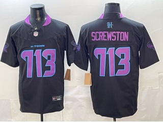 Houston Texans #713 Screwston with Purple Number 2025 DJ Screw H-Town Special Jersey Black