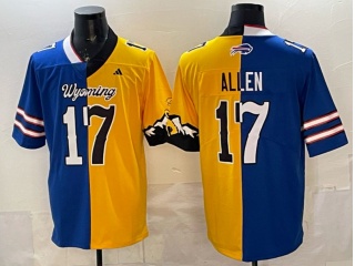 Buffalo Bills Wyoming Cowboys #17 Josh Allen Split Vapor Limited Jersey Blue/Gold