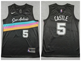 San Antonio Spurs #5 Stephon Castle 2025-26 City Edition Jersey Black