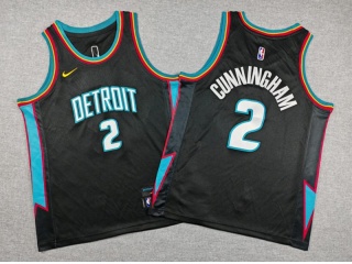 Youth Detroit Pistons #2 Cade Cunningham 2025-26 City Jersey Black