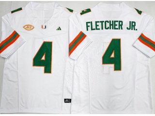 Miami Hurricanes #4 Mark Fletcher Jr. F.U.S.E Limited Jersey White