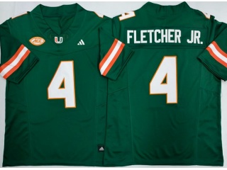 Miami Hurricanes #4 Mark Fletcher Jr. F.U.S.E Limited Jersey Green