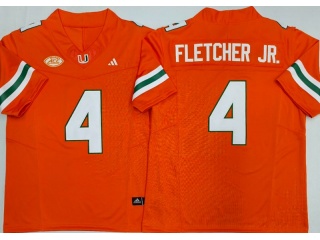 Miami Hurricanes #4 Mark Fletcher Jr. F.U.S.E Limited Jersey Orange