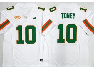 Miami Hurricanes #10 Malachi Toney F.U.S.E Limited Jersey White