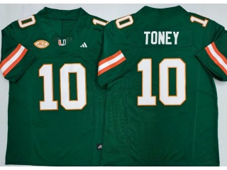 Miami Hurricanes #10 Malachi Toney F.U.S.E Limited Jersey Green