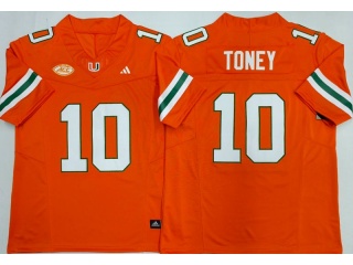 Miami Hurricanes #10 Malachi Toney F.U.S.E Limited Jersey Orange