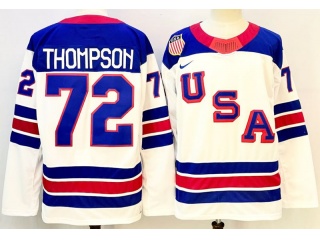 Team USA #72 Tage Thompson 2026 Winter Olympics Jersey White