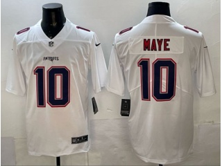 New England Patriots #10 Drake Maye Fashion Limited Jersey White