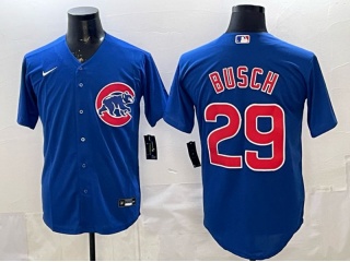 Chicago Cubs #29 Michael Busch Cool Base Jersey Blue