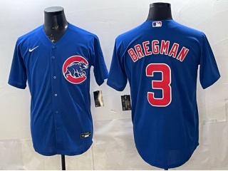 Chicago Cubs #3 Alex Bregman Cool Base Jersey Blue