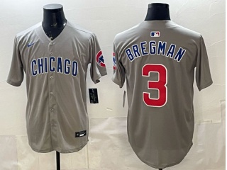 Chicago Cubs #3 Alex Bregman Cool Base Jersey Gray