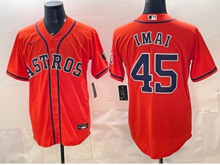 Houston Astros #45 Tatsuya Imai Cool Base Jersey Orange