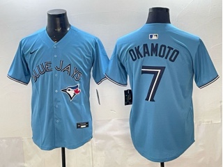 Toronto Blue Jays #7 Kazuma Okamoto Cool Base Jersey Light Blue