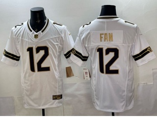 Seattle Seahawks #12 Fan Limited Jersey White Golden