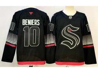 Fanatics Seattle Kraken #10 Matthew Beniers Alternate Glow-In-The-Dark Premium Jersey Black