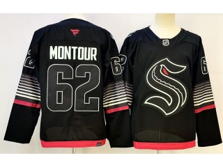 Fanatics Seattle Kraken #62 Brandon Montour Alternate Glow-In-The-Dark Premium Jersey Black