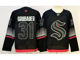 Fanatics Seattle Kraken #31 Philipp Grubauer Alternate Glow-In-The-Dark Premium Jersey Black
