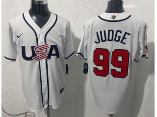 Team USA #99 Aaron Judge 2026 World Baseball Classic Jersey White