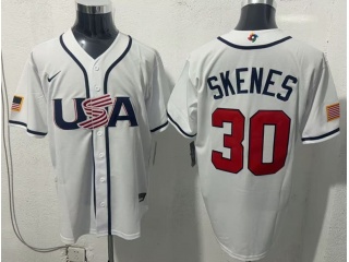 Team USA #30 Paul Skenes 2026 World Baseball Classic Jersey White