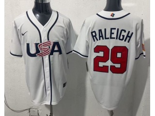 Team USA #29 Cal Raleigh 2026 World Baseball Classic Jersey White