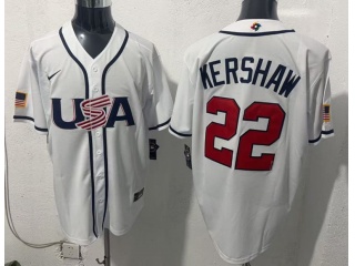 Team USA #22 Clayton Kershaw 2026 World Baseball Classic Jersey White